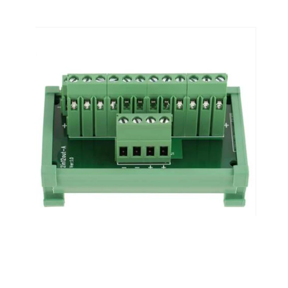 

12 Position Power Distribution Fuse Module Board DIN Rail Mount Interface Breakout Board
