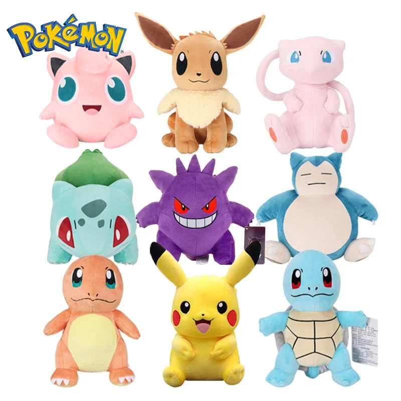 Anime Pokémons Original Plushs Toy Gengar Charizard Genuine Plush Doll Soft Kawaii Cute Cartoon Mewtwo Dolls Toys for Kids Gift