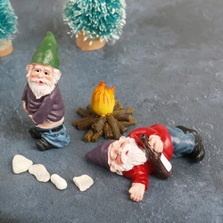 4/1pcs Cute Resin Garden Gnome Funny Dwarfs Store Lawn Ornaments For Home Office Desk Diy Crafts Figurines Bonsai Decoration