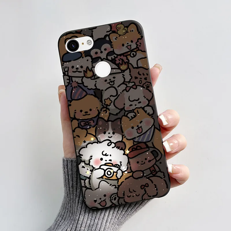 Charming Heart Cartoon Black Bumper Soft TPU Silicone Phone Case
