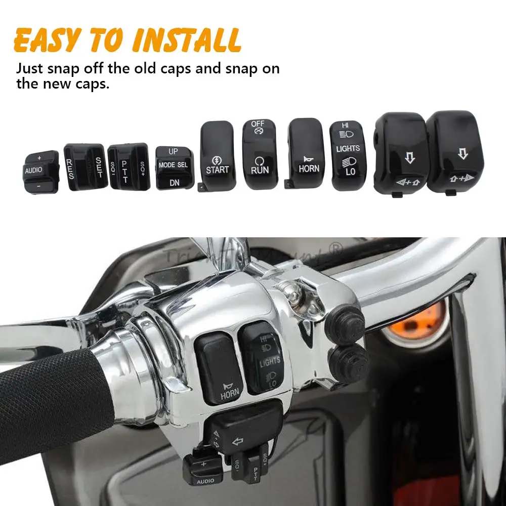 Motorcycle Accessories Hand Control Buttons Switch Housing Cap Cover For Harley Touring Road Glide Electra Glide Softail Dyna - 5