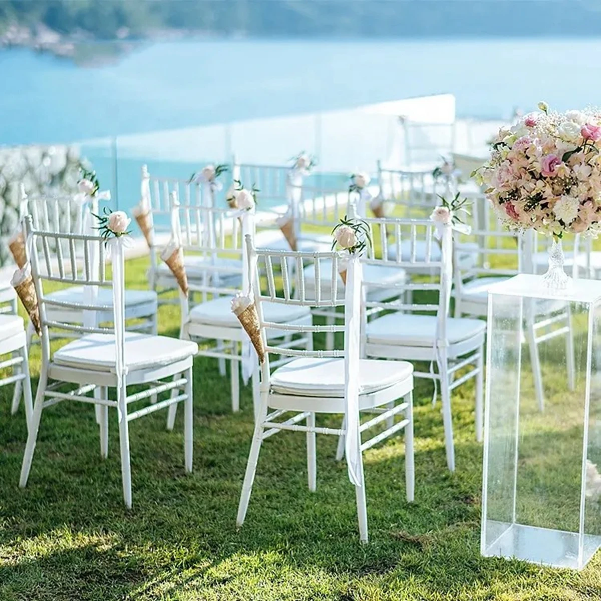 50pcs gold /white/black/clear chair Stackable White Hotel Dining Chair Set Chiavari Banquet event Hotel Wedding Chairs For event