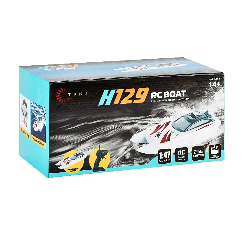 2.4G RC Boat 30KM/H 4CH High Speed Remote Control Ship Boat Rowing Waterproof Capsize Reset RC Racing Boat Speedboat Boy toy 4