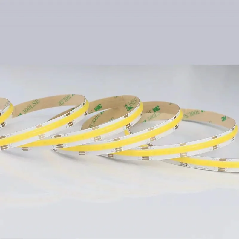 CCT COB LED-Streifenlicht, 5 V, 12 V, 24 V DC, zweifarbig, zweifarbig, hohe Dichte, lineares Klebeband, 2700 K bis 6500 K, RA90, dimmbares Bandseil – Detail 2