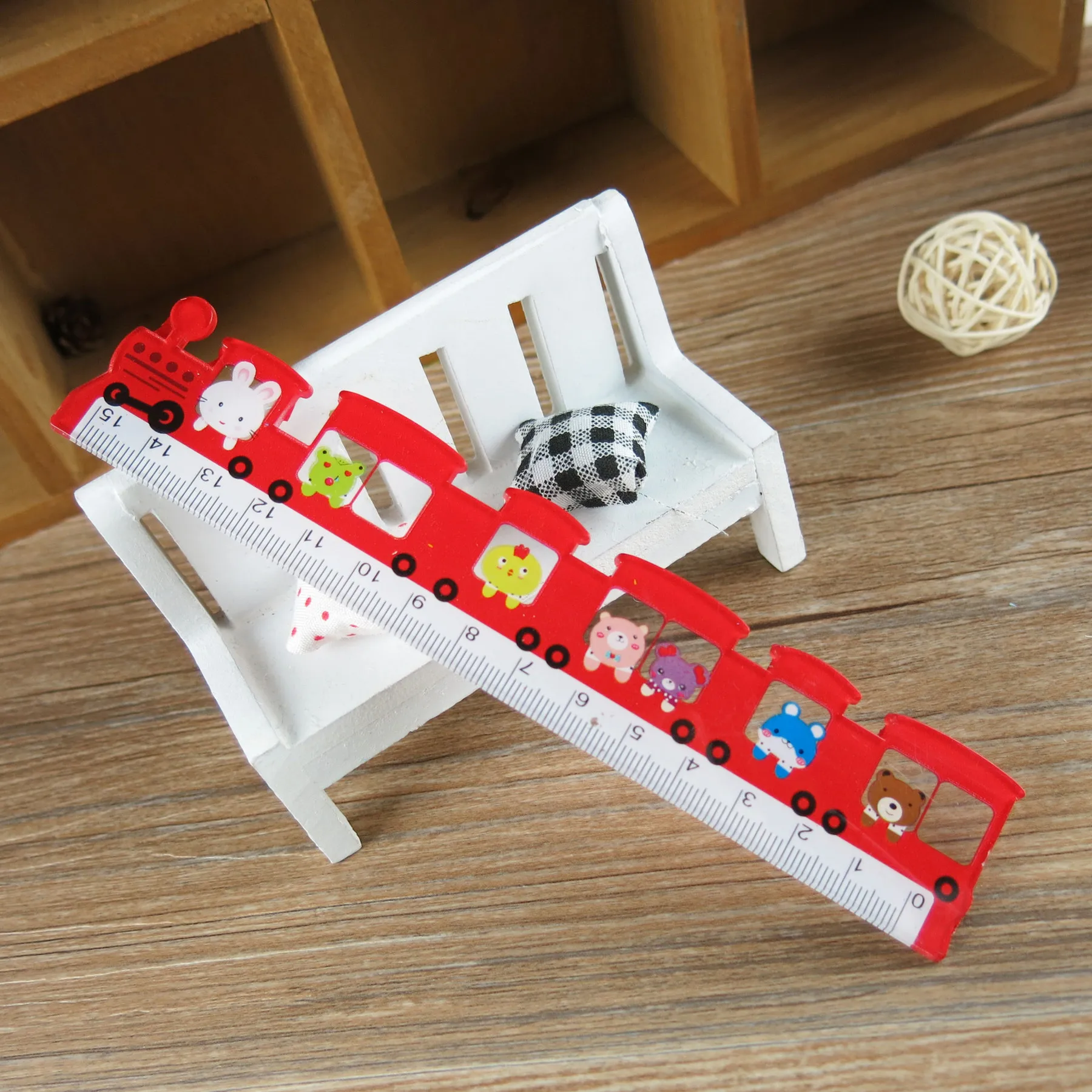 Cute Colors Train Straight Ruler Cartoon Drawing Gift Office School Measuring 1 Piece