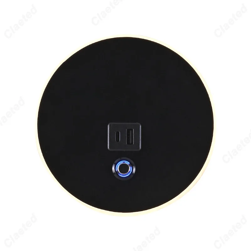 Simple LED Touch Dimming EU Plug Wall Light USB Charging Port Bedroom Bedside Lamp Living Room Corridor Decorative Wall Light