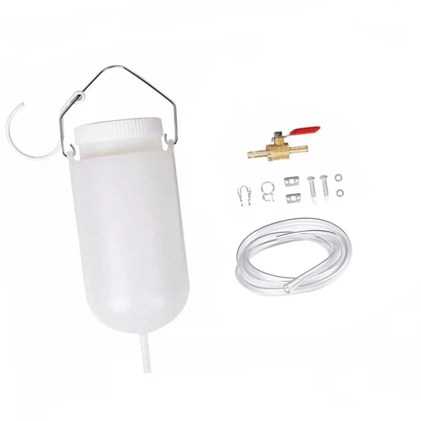 1L Auxiliary Fuel Tank Kit with Fuel Hose Maintenance with Scale Gas Tank Repair Tool for Motorcycle Car Enthusiasts Garage
