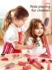 Kids Make Up Toys Simulation Haircut Kit Children's Hair dryer Role Playing Game Educational Toys For Girls Pretend Play Gifts 4