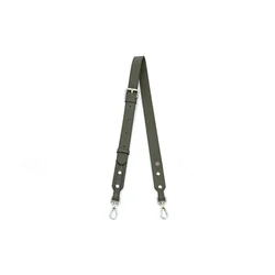 Premium Genuine Leather Shoulder Strap with Punch - Free Buckle Conversion (Green Silver Belt A)