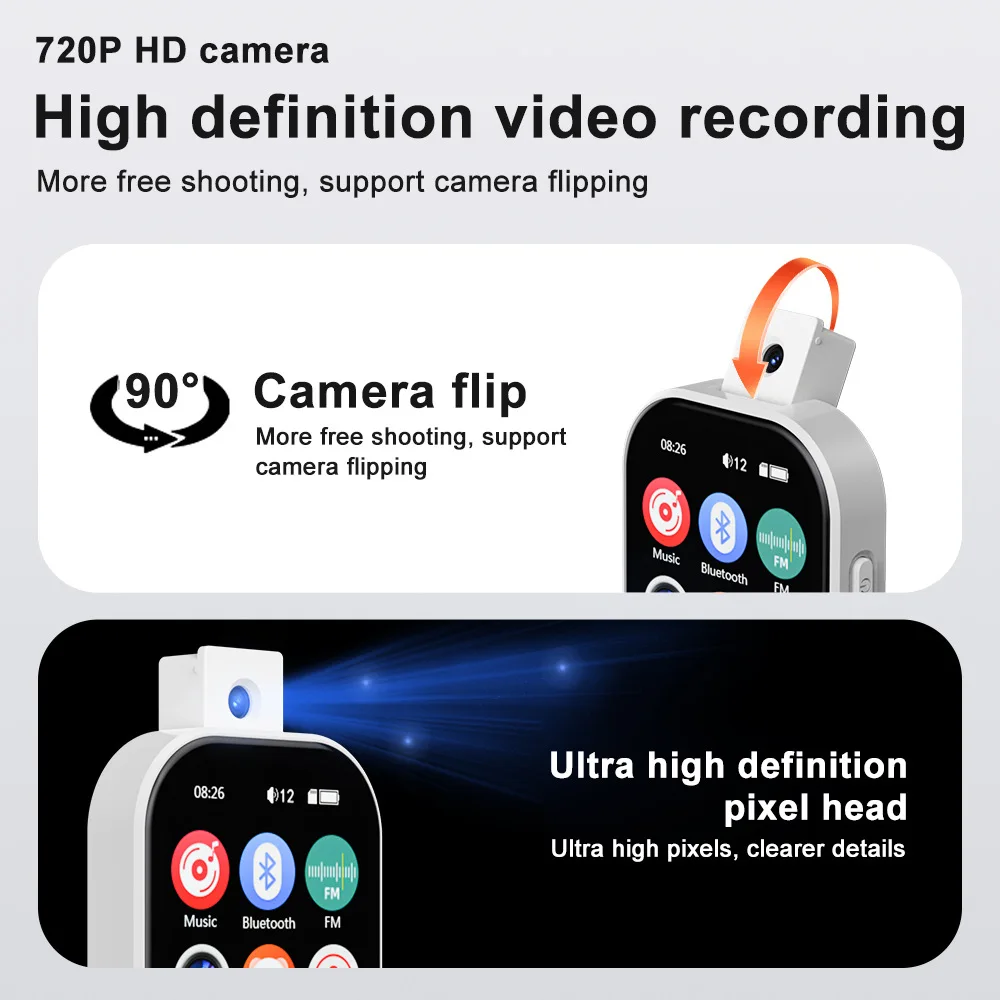 MP3/ MP4 Music Player, Supports Photo Taking & Video Recording, Bluetooth Connec
