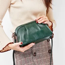 

2022 bag women's new cloud bag messenger women's bag soft leather top layer cowhide leather messenger shoulder small shell bag