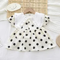 Summer Baby Boy Romper Girls Dress Sister Younger Brother Twins Clothes Toddler Newborn Infant Short Sleeve Dot Overalls Outfits 2