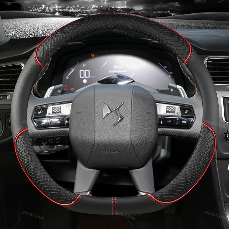 Cuoio Della Copertura Del Volante Dell'Automobile Di Forma Di D Per Citroen Ds3 Ds4 Ds5 Ds5 Ds 5Ls Ds6 Ds7 Ds9 C3-Xr Nuovo Elysee C4 Sega 2014 - 2021