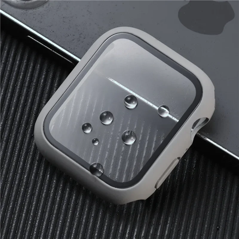Enhanced Tempered Glass Case for Apple Watch - Screen Protector & Bumper Cover Accessories