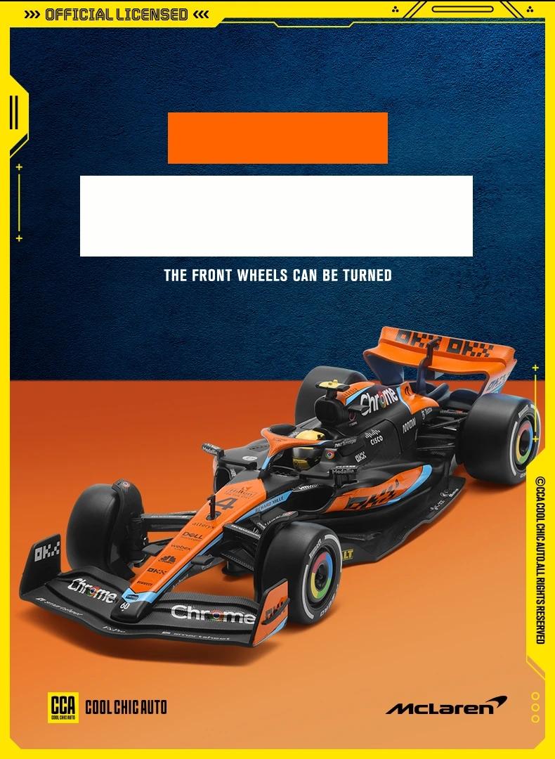 McLaren MCL60 2023 F1 Yarış Aracı 1/24 Ölçekli CCA Diecast Model Araba 