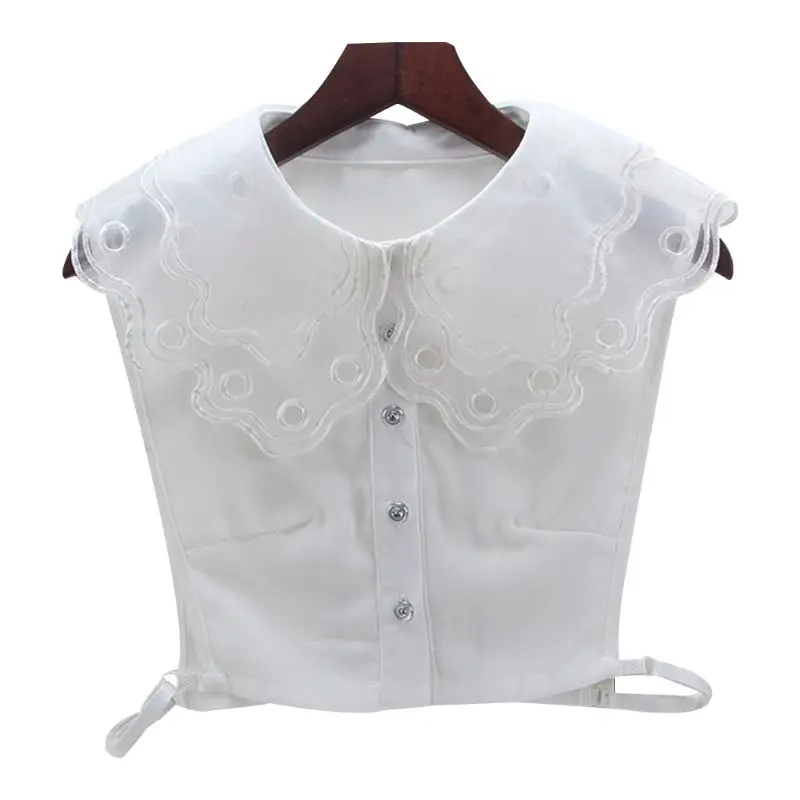 

Women White/Black Color Lace Detachable Lapel Choker Necklace Shirt Fake False Collar Fashion Clothes Accessories Drop Shipping