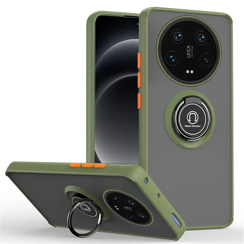 Premium Magnetic Ring Holder Shockproof Matte Phone Case - Enhanced Protection and Style