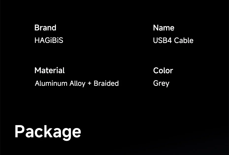 Hagibis USB4 USB-C Cable 80Gbps 240W Right Angle 8K
