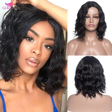 

Synthetic Short Wavy BOb Wigs Girl's Pixie Cut Wig Natural Black Heat Resistant Fiber Body Wave Lolita Wig