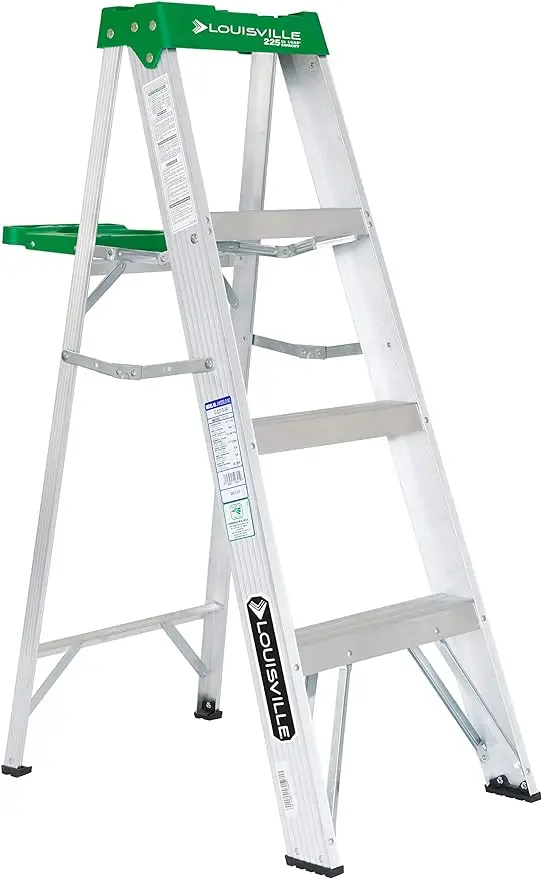 

Louisville Ladder 4-Foot Aluminum Step Ladder, 225-Pound Capacity, AS4004,Silver