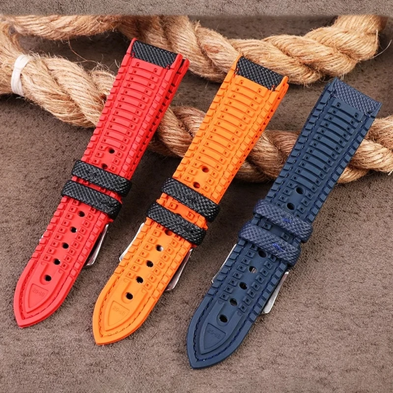 Enhanced Hybrid Fluoro Rubber Canvas Nylon Watch Strap