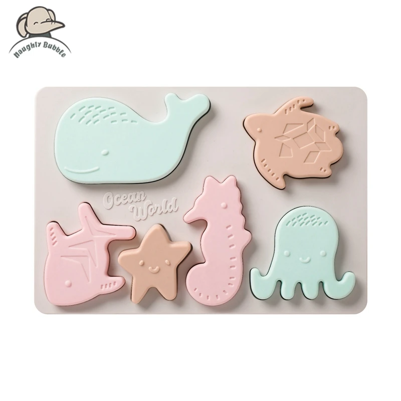 Silica Gel Toy  Silica Gel Ocean Puzzle  Infant Cognitive Toys  Early Education Marine Animal Toys  Baby Toys  Silica Gel Puzzle