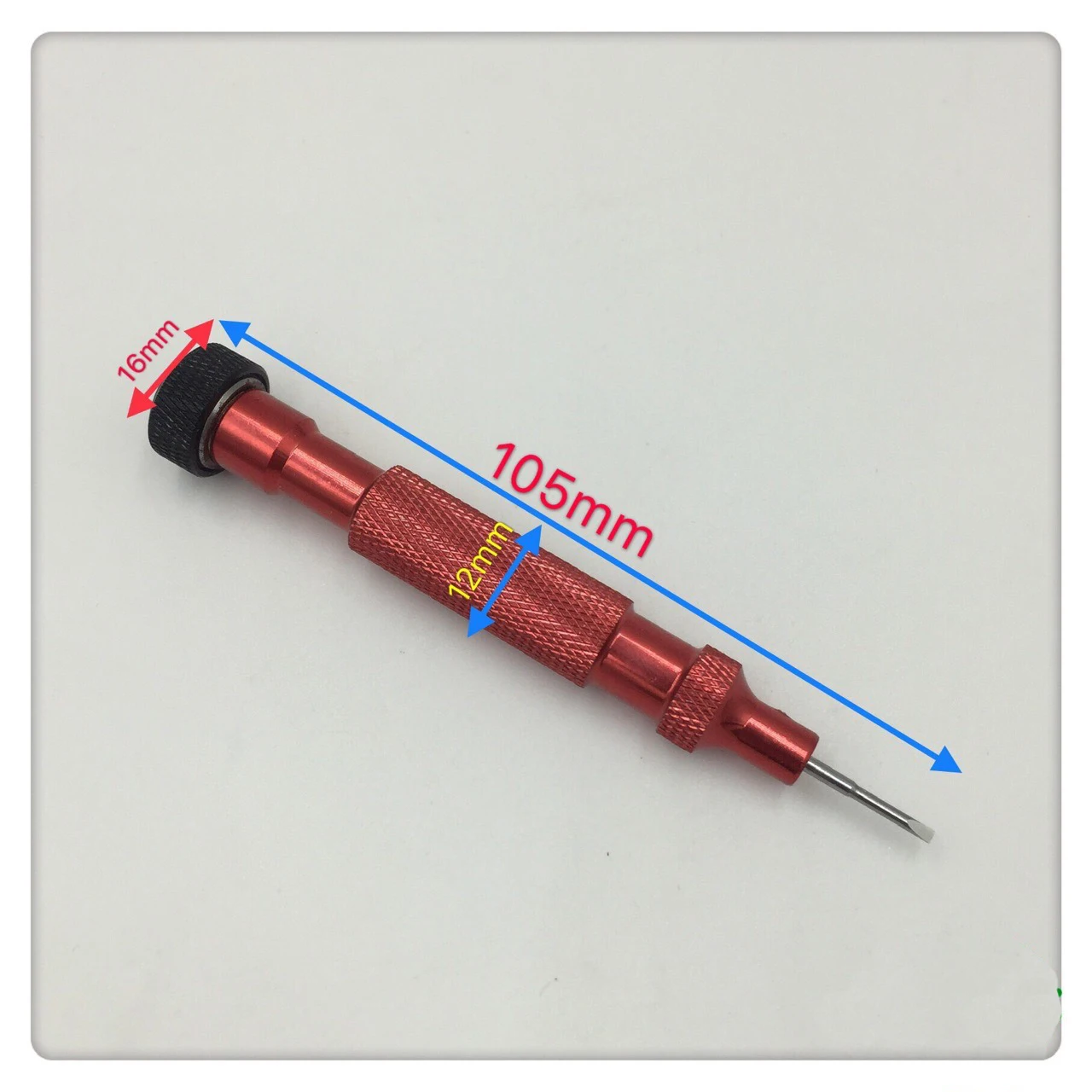 시계 드라이버 세트 고경도 두꺼운 손잡이 고속 강철 시계 수리 도구(5개의 나사 비트 포함) 0.8mm-1.6mm +1.8mm