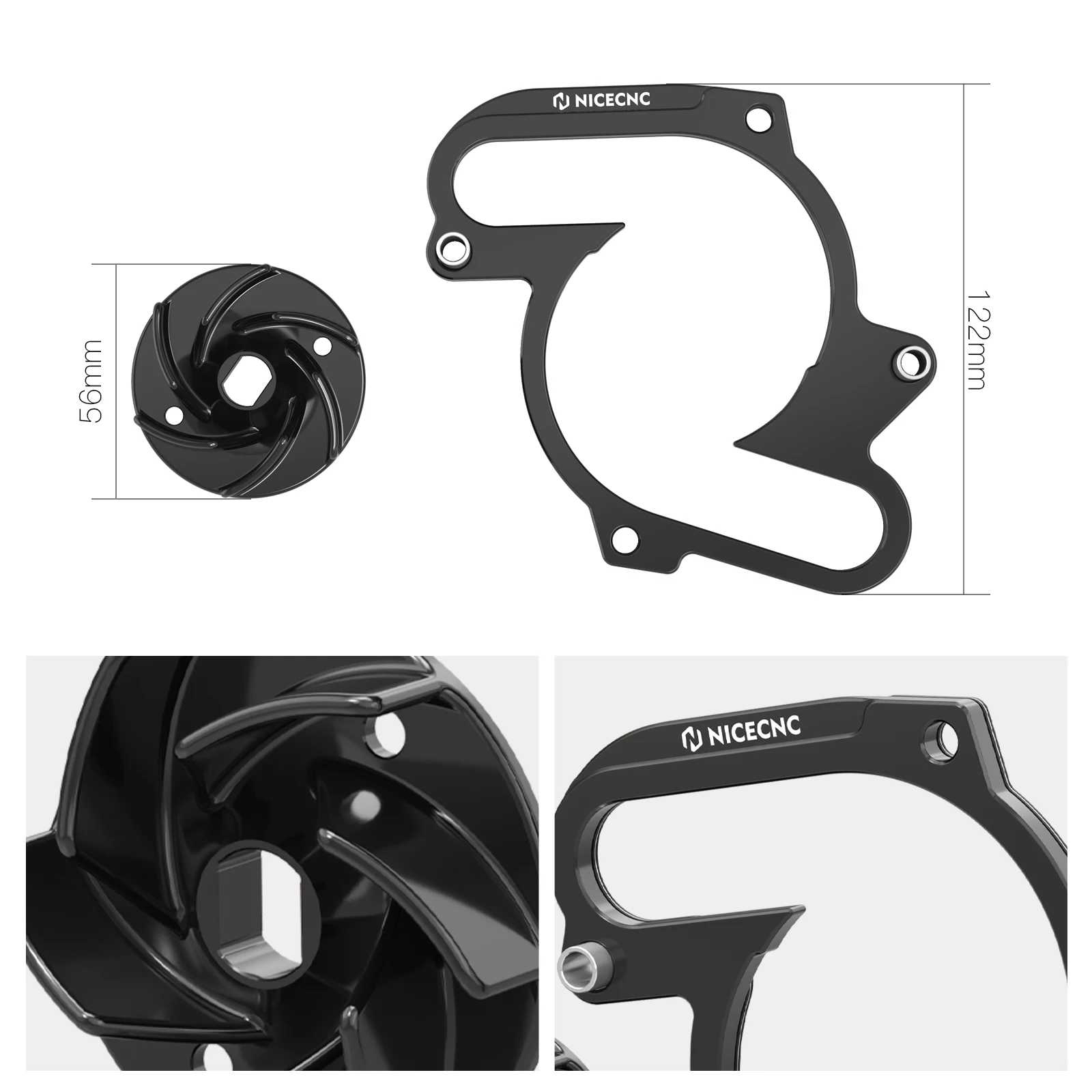 Für KTM 950 990 Adventure/S Übergroßer Wasserpumpen-Kühler Impeller Abstandshalter-Kit 990 LC8 ADV 950 990 Supermoto 990 SMR SMT 990 ADV R – Detail 2