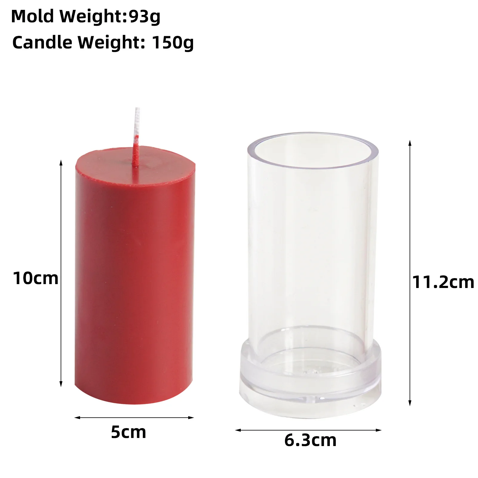 3D Cylindrical Candle Making Mold Kit - Acrylic Plastic Supplies
