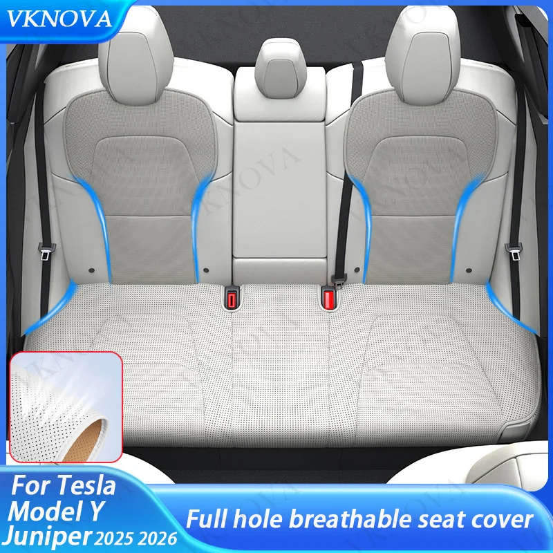 Funda de Asiento de Cuero Transpirable para Tesla Model YL/YJuniper 2025 2026, Accesorio Interior para Asiento Cómodo y Ventilado