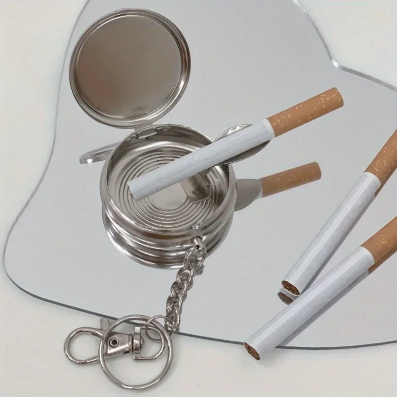 Portable Mini Ashtray Stainless Steel Key Chain Cigarette Pocket Vehicle Ashtray portable ashtray cigarettes ashtray silicone ashtray stainless steel ashtray metal ashtray air purifier ashtray wood ashtray ceramic ashtray