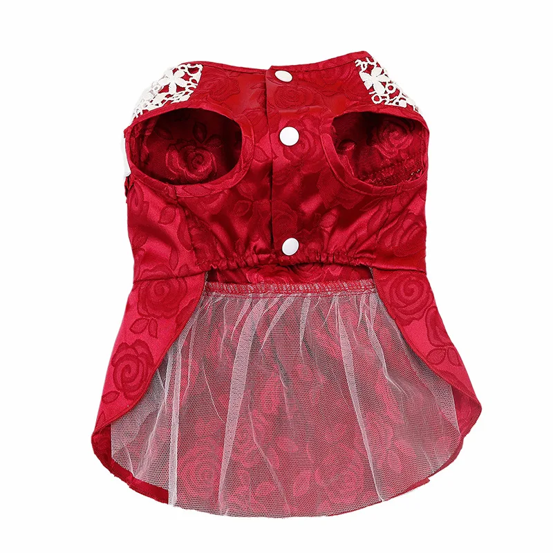 New pet dress, exquisite jacquard dog bride dress, cat dress lace mesh, big bow dog stylish, small and easy to carry, eas