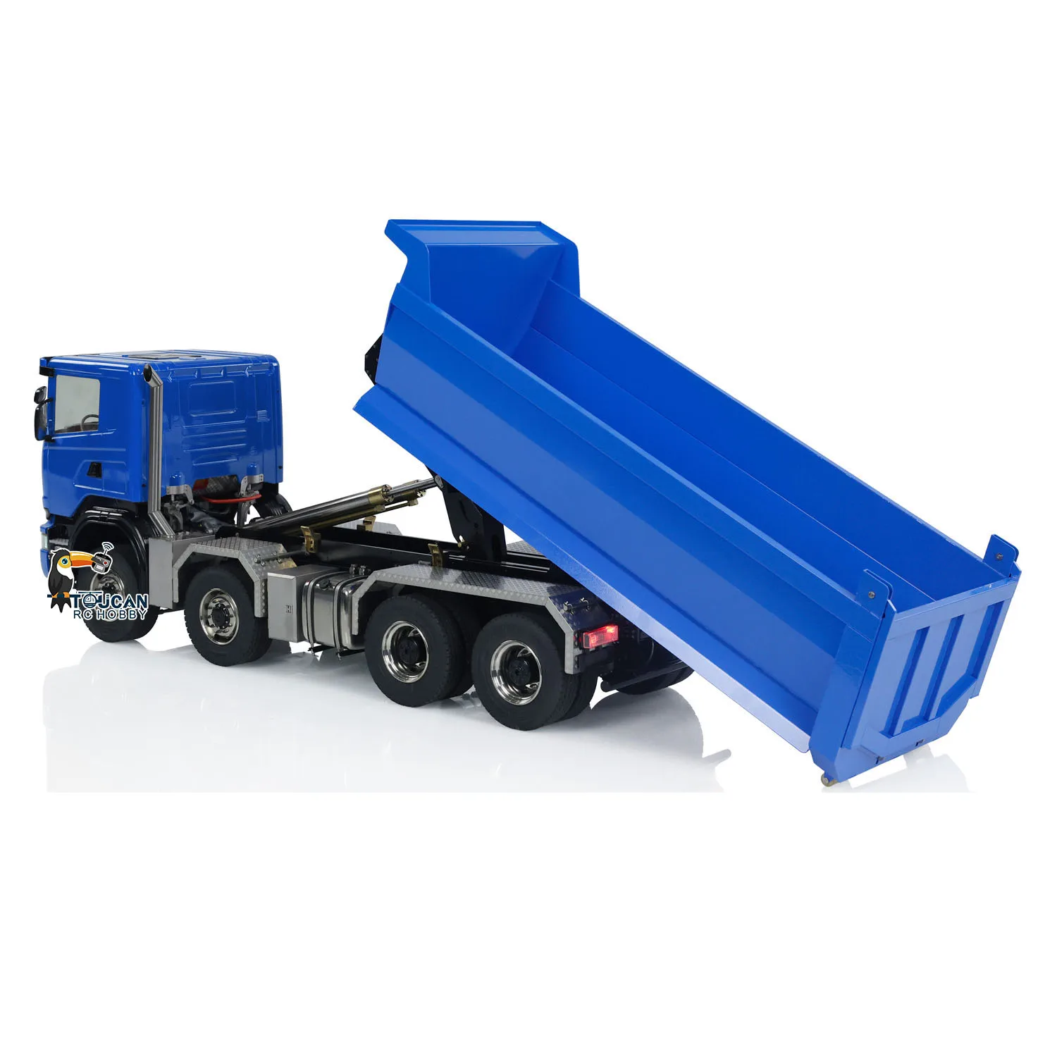 1/14 8x8 RC Hydraulic Full Dump Truck Roll-on off Dumper Car Differential Lock Axles Painted Finished Tipper Model for Adult 5