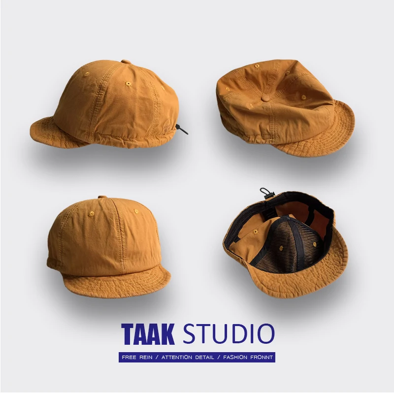 American Retro Short-Brimmed Peaked Cap Amekaji Soft Brim Baseball Cap Female Japanese Street Soft Top Frock Cap Trendy Men 4