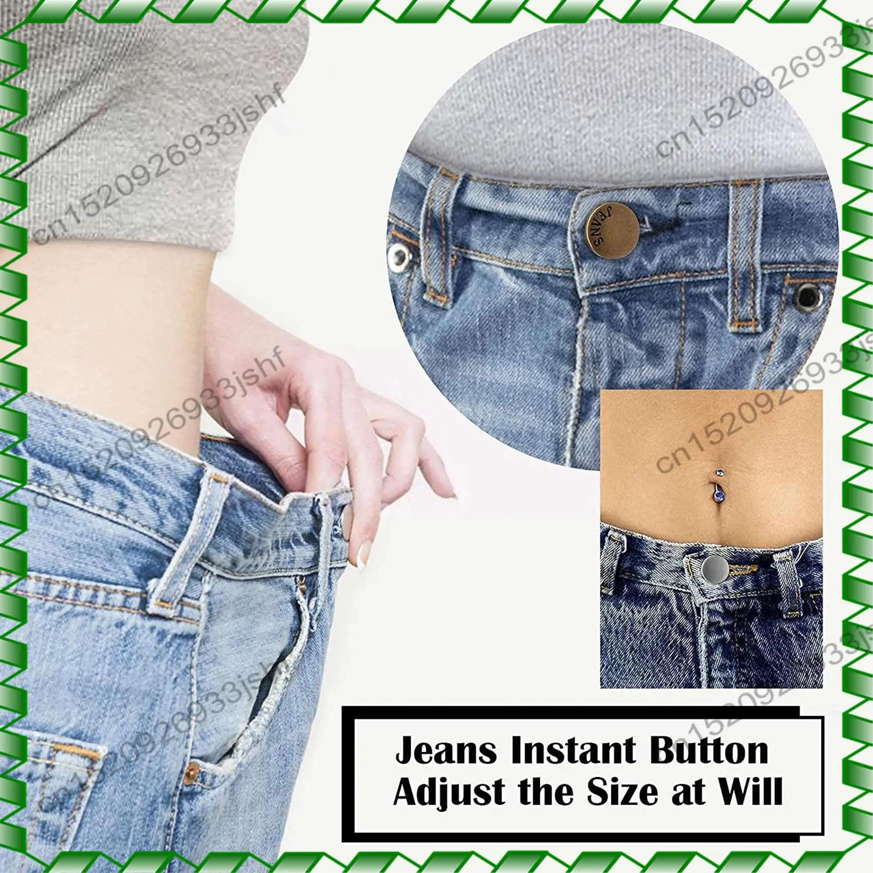 -BOFF 버튼 핀 청바지 8세트, 매끄러운 핏, 탈부착 가능한 바지 버튼 핀, 완벽한 핏 인스턴트 청바지 버튼