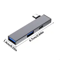 Compactly Aluminum USB C Hub USB3.0 Hub Type C to Type C and Double USB Port Hub for Versatile Devices Connectivity - Image 6