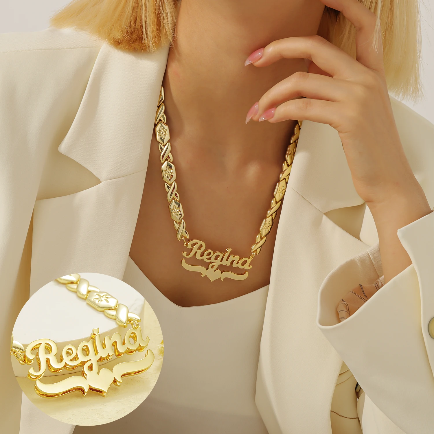 Grote letters (1 1/4)! Leren afsluitbare halsband - PUDDIN of een ander woord! /Opt. cadeaudoos. - België
