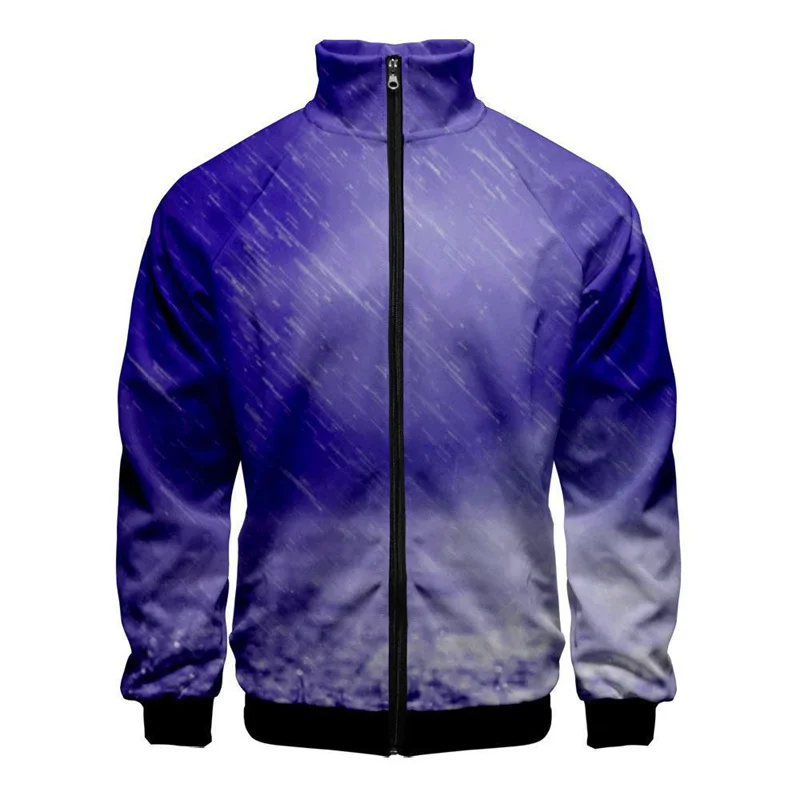 thumbnail image 1 of Chaqueta con estampado 3D de gotas de lluvia para hombre, abrigos de gran tamaño con personalidad moderna, chaquetas con cremallera Harajuku, ropa para niños, 1 of 5