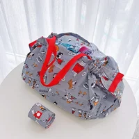 Snoopy Japanese Folding Shopping Bag One Shoulder Women's Fashion Cartoon Environmental Cloth Bag Portable Waterproof Travel 2