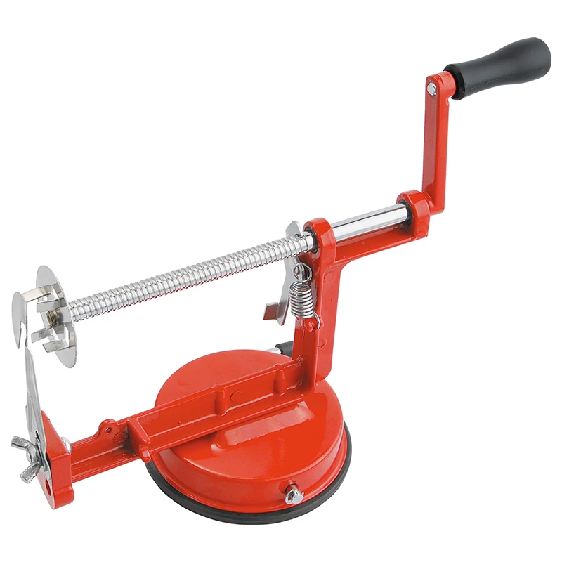 Red Home Hand Crank Potato Tart Machine Spiral Slicer Stainless Steel Adjustable Cut Potato Cucumber Kitchen Tools Accessories