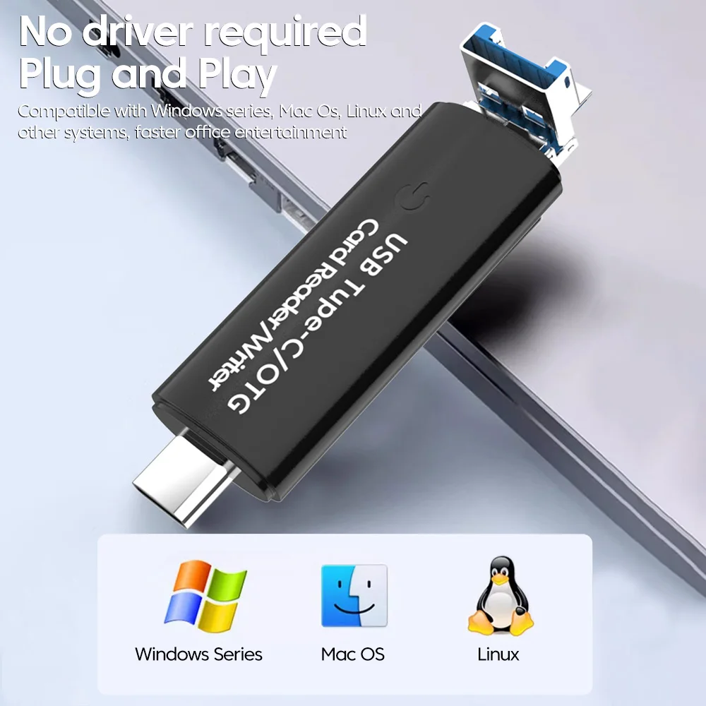 멀티 in 1 Type C SD TF 카드 리더기 USB To Type C/Micro USB/SD/TF 스마트 메모리 카드 리더 어댑터(PC 노트북 액세서리용)