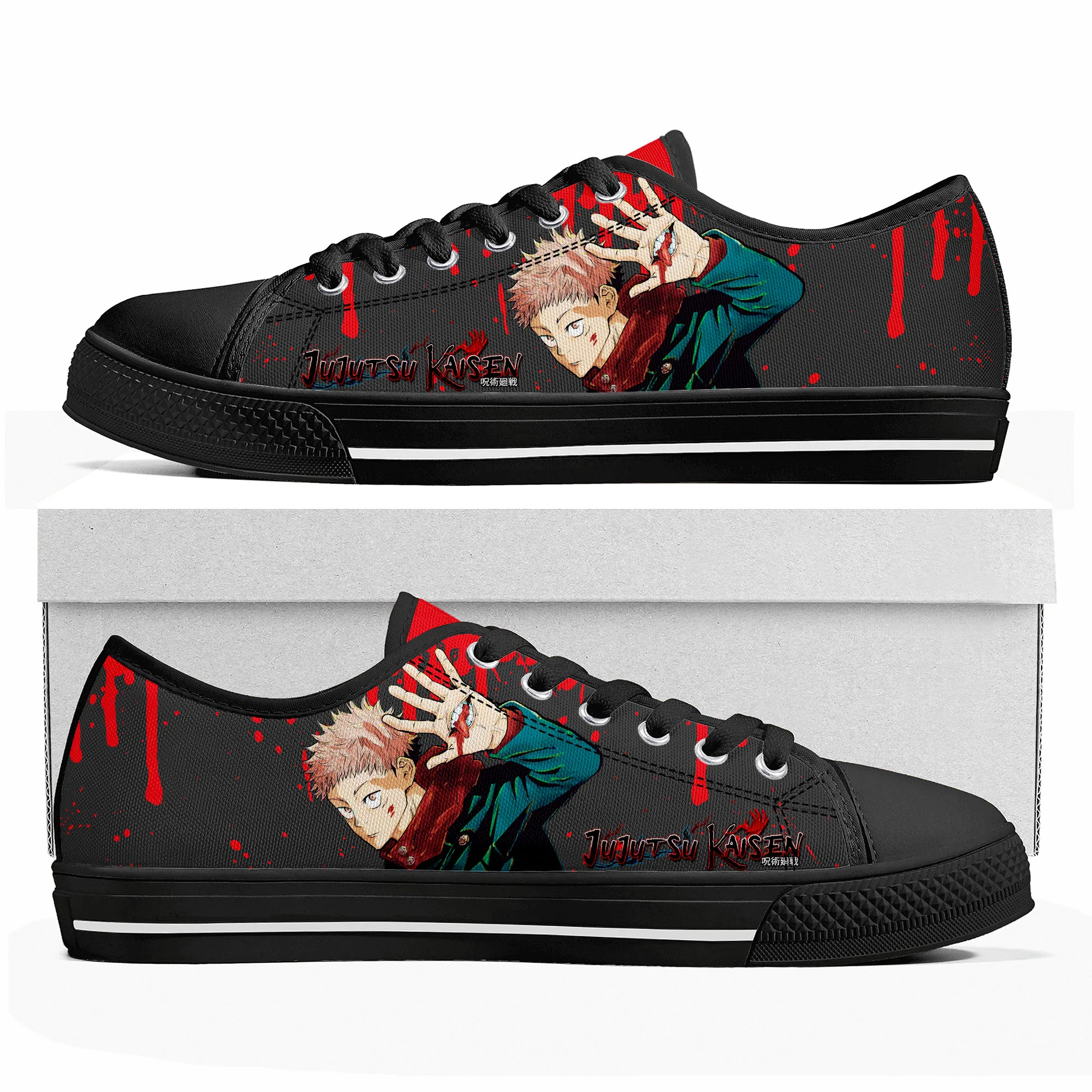 

Jujutsu Kaisen Itadori Yuji Sukuna Low Top Sneakers Mens Womens Teenager High Quality Canvas Sneaker Couple Shoes Custom Shoe
