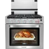 21 Inch RV Gas Range Stove 12V. Gas Range Oven for RV Use with 3 Burners 1.77 Cu.Ft. Capacity Gas Oven Open Flame 1