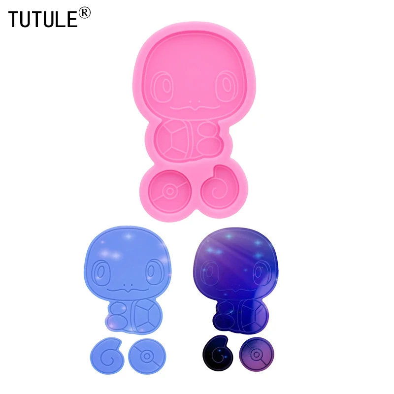 

Shiny Dragon Doll Keychain silicone mold DIY Kawaii shaker Polymer Clay Epoxy Resin Craft Jewelry Pendant Silicone Mold
