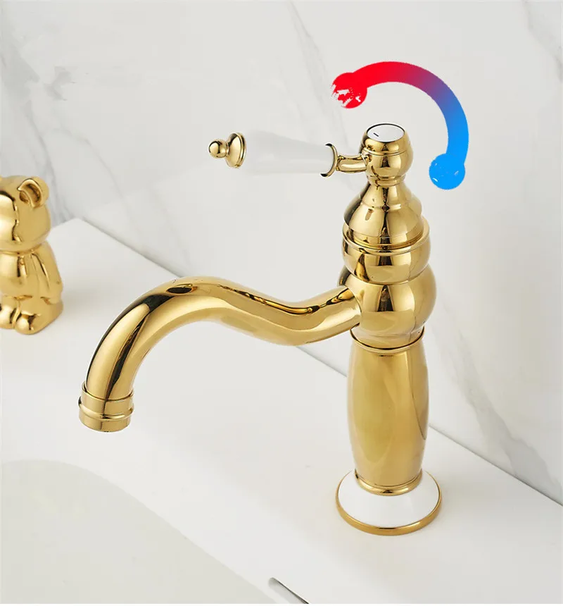 Description Picture 4 of itemTuqiu Gold Bathroom Faucet Torneiras Basin Faucet Sink Faucet Single Handle Chrome Faucet Basin Taps Hot Cold Mixer Tap Crane