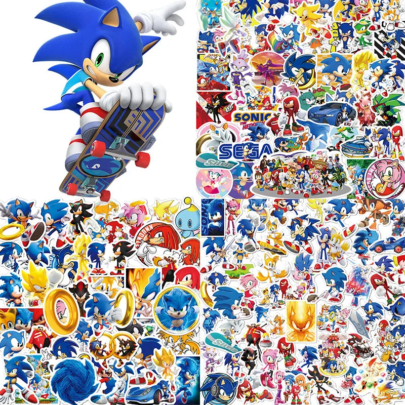 

25PCS/50PCS Sonic The Hedgehog Graffiti Sticker Anime Figure Sally Acorn Amy Rose Water Cup/laptop No-repeat Waterproof Stickers