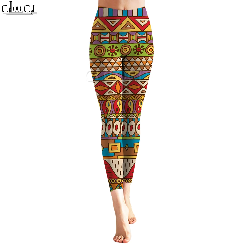 

CLOOCL New Women Legging Retro Geometry Printed Casual Workout Pants Stretchy Trousers Female Skinny Yoga Pants Bohemia Style