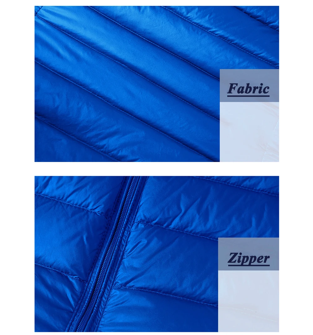 Winter Mens Ultra Light Duck Down Vest - Design Elements