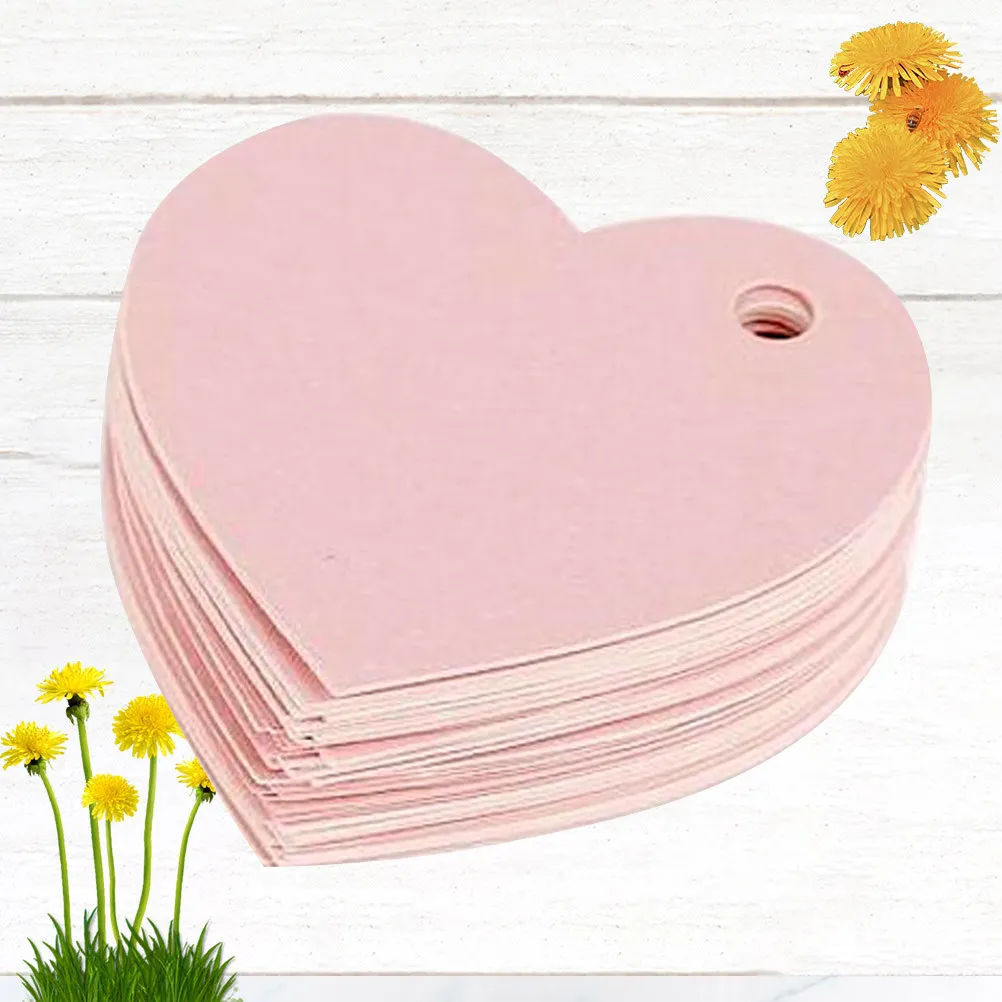 50Pcs 하트 모양의 종이 태그 파티 선물용 미리 펀칭된 DIY 선물 라벨 휴일 장식 웨딩 수제 공예 용품