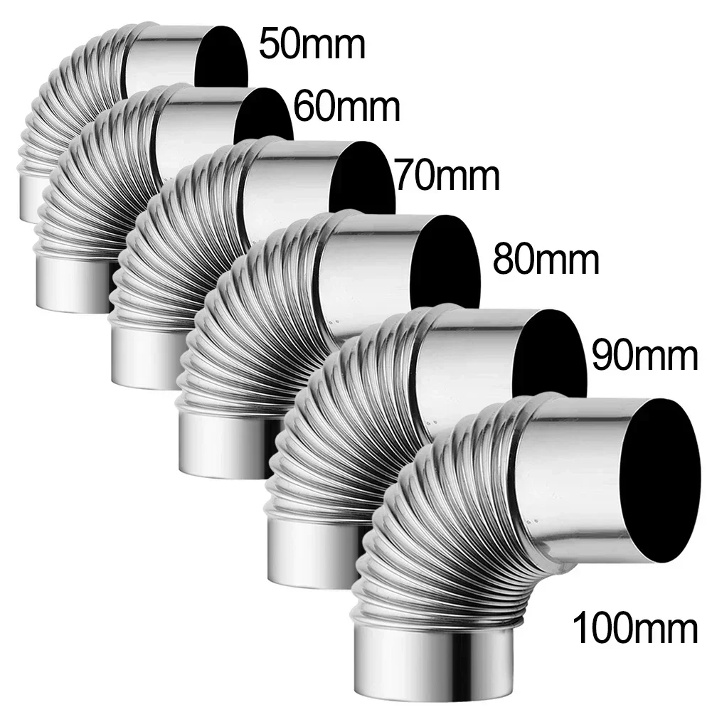 Stainless Steel 90 Degree Elbow Chimney Liner Bend 90&deg; Multi Flue Stove Pipe Home Improvement 50mm, 60mm, 70mm, 80mm, 90mm 100mm